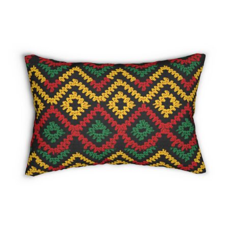 Spun Polyester Lumbar Pillow - One Sided - Print - Red