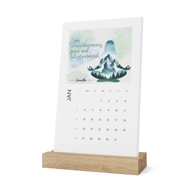 Affirmations Vertical Calendar | Yoga Desk Calendar 2025 | Positive Daily Quotes | Office Decor | Secret Santa | White Elephant Gift