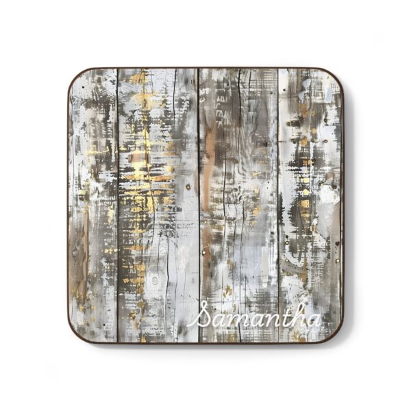 Distressed Wood Style, Hardboard Back Coaster | Personalized Gift | Corporate Gift