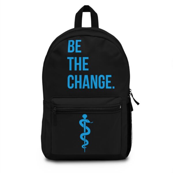 Medical Symbol Backpack | Be The Change, Caduceus & Staff of Aesculapius Design | Nurse Doctor Gift Bag | Customize, Personalized Bag
