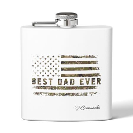 Father's Day Gift | "Best Dad Ever" Personalized Stainless Steel Flask