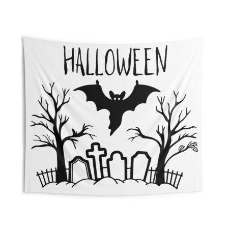 Spooky Halloween Wall Tapestry | Halloween Decorations | Bat Decor | Gothic Wall Art | Haunted House Decor