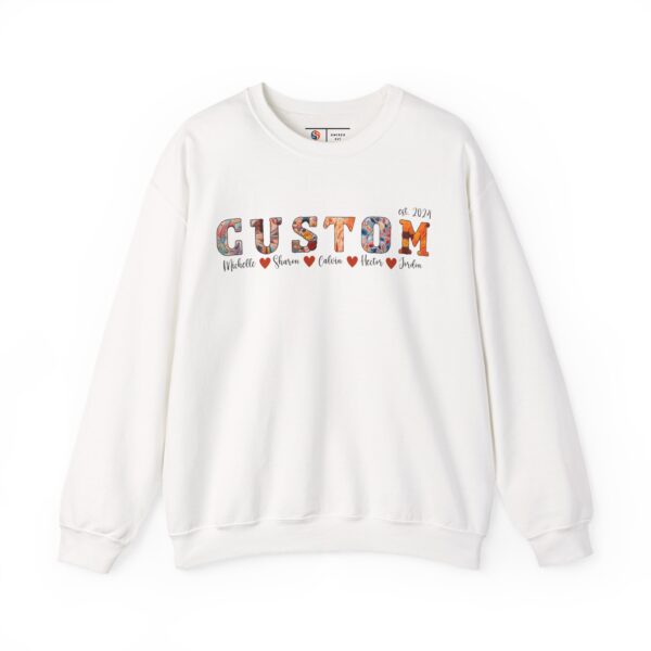 Personalized Mom Christmas Sweatshirt | Faux Knitted Style Sweatshirt | Grandkids Sweatshirt