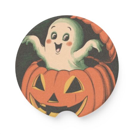 Vintage Ghost Soapstone Car Coaster | Gift for Her and Him | Best Friend, Birthday, Christmas Gift