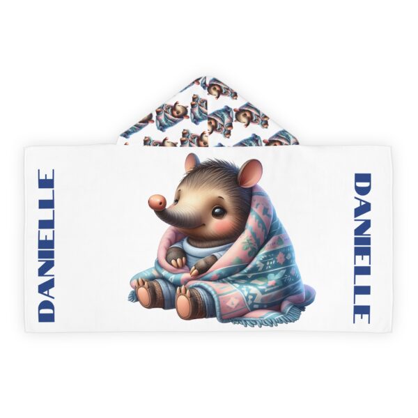 Kid's Hooded Bath Towel | Kid's Hooded Beach Towel Poncho | Cute Aardvark, Animal Kid's Hooded Towel Robe | Personalized