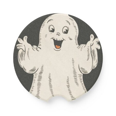 Vintage Ghost Soapstone Car Coaster | Gift for Her and Him | Best Friend, Birthday, Christmas Gift