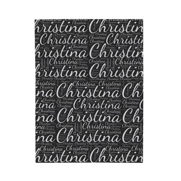 Velveteen Plush Black Blanket : Personalized Name Pattern, Custom Script Name Print, Christmas Gifts for Teens