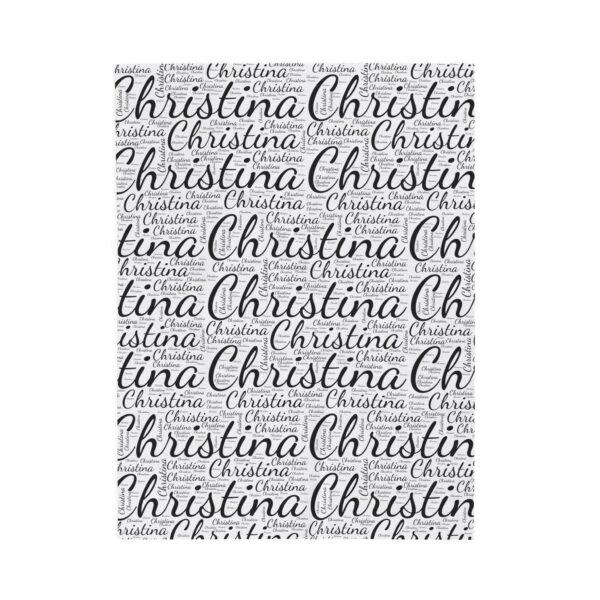 Velveteen Plush White Blanket : Personalized Name Pattern, Custom Script Name Print, Christmas Gifts for Teens
