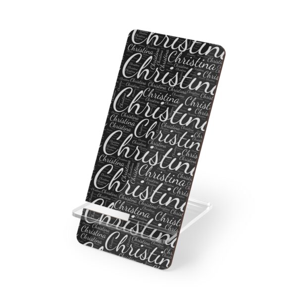 Personalized Name Pattern Phone Stand, Black and White : Stocking Stuffer, Coworker, Teen and White Elephant Gift