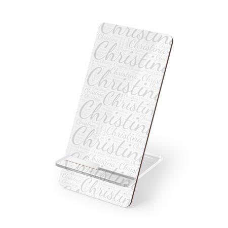 Personalized Name Pattern Phone Stand, White and Black : Stocking Stuffer, Coworker, Teen and White Elephant Gift