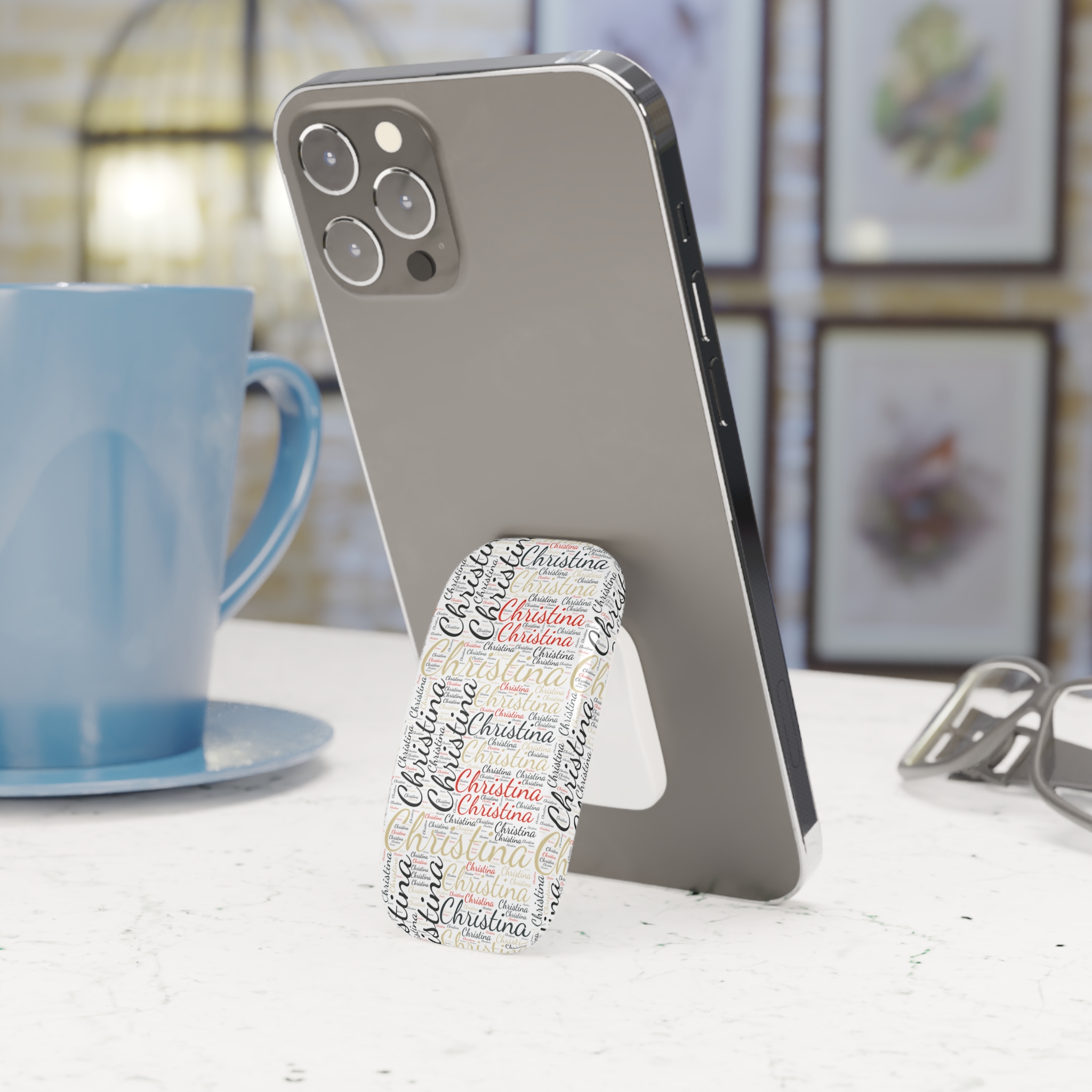 Personalized Script Name, Multi-Color : Pop Grip Phone Stand - Image 2
